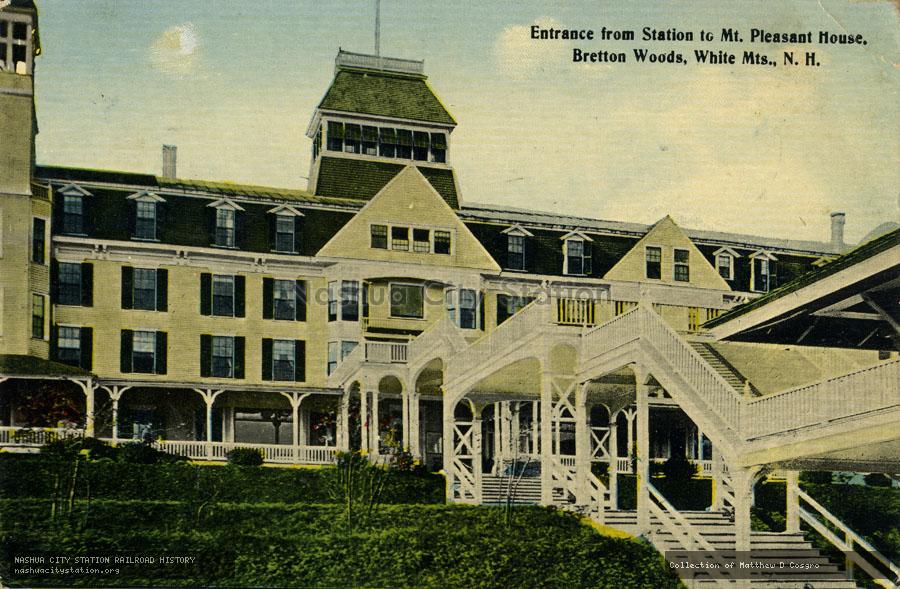 Postcard: Entrance from Station to Mt. Pleasant House, Bretton Woods, White Mountains, New Hampshire